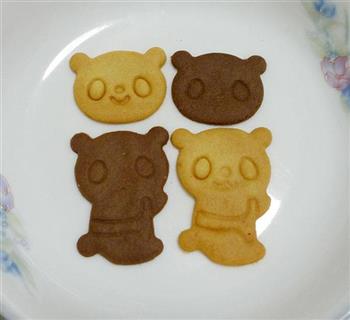 双色立体熊猫饼干的做法步骤11