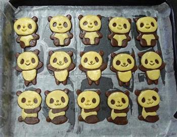 双色立体熊猫饼干的做法步骤9