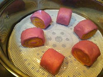 紫薯双色奶香馒头的做法步骤10