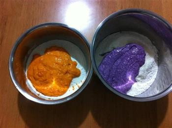 紫薯双色奶香馒头的做法图解3
