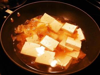 辣白菜味噌海鲜豆腐汤的做法步骤4