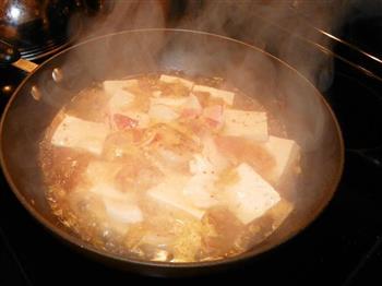 辣白菜味噌海鲜豆腐汤的做法步骤6