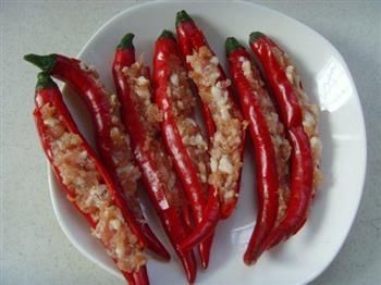 榄菜肉酿红椒的做法步骤4