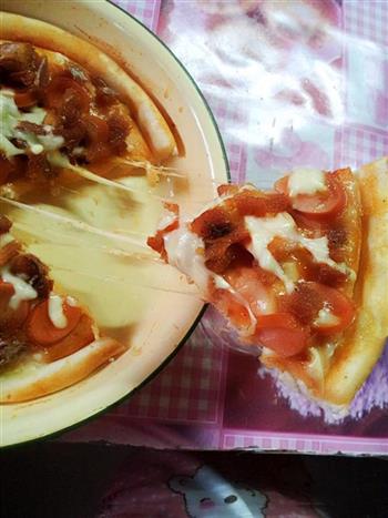 鳗鱼香肠披萨的做法步骤12