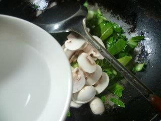 蘑菇炒青菜的做法步骤5