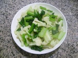 油菜蕻炒花菜的做法步骤11