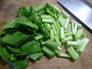 油菜蕻炒花菜的做法步骤3