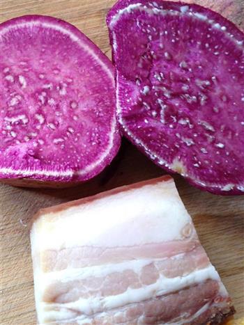 紫薯腊肉糯米饭的做法步骤2