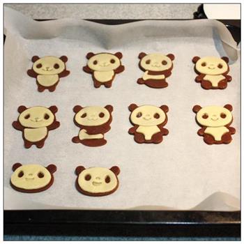 超萌熊猫饼干的做法步骤8