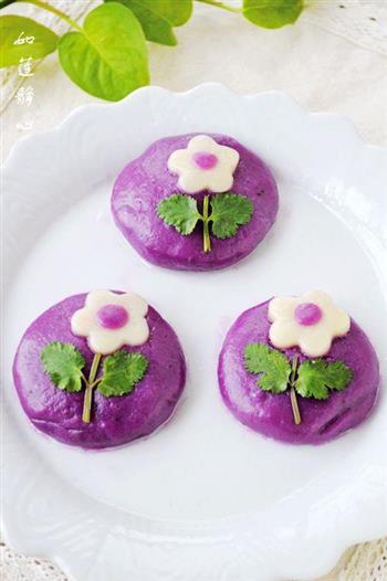 花朵紫薯饼的做法步骤12
