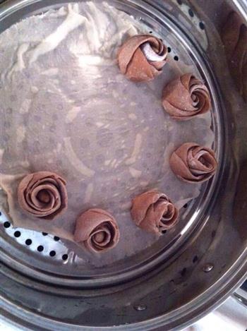 巧克力玫瑰花馒头的做法图解3