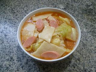 火腿肠圆白菜面片汤的做法步骤14