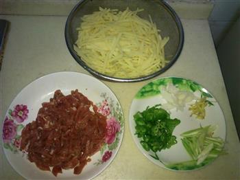 土豆丝炒肉的做法步骤1
