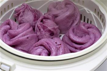 紫薯玫瑰花馒头的做法图解9