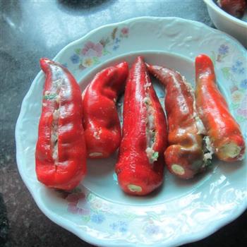 红辣椒酿肉的做法图解6
