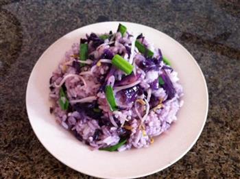 紫甘蓝炒米饭的做法步骤8