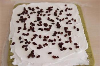 抹茶蜜豆蛋糕卷的做法步骤15