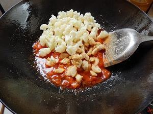 茄汁花菜鸡丁的做法步骤10