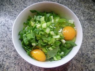 青菜炒鸡蛋的做法图解4