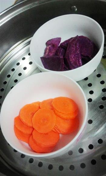 胡萝卜青豆紫薯泥的做法图解5