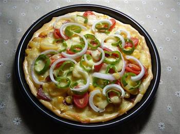 青椒培根披萨的做法步骤15