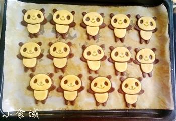 超萌の熊猫饼干的做法图解10