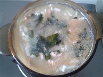 三文鱼味增汤的做法图解5