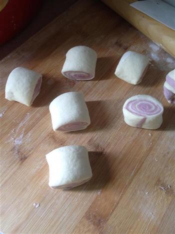 紫薯双色馒头的做法步骤4