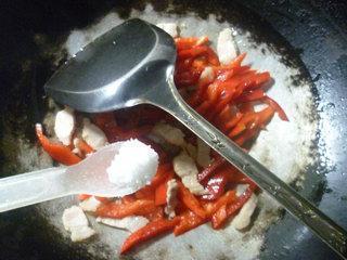 白切肉炒红椒的做法步骤7