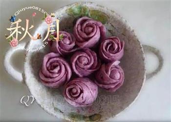 紫薯玫瑰花卷的做法步骤6