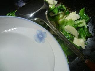 茭白淡菜炒青菜的做法步骤6