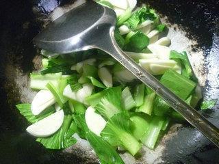 香干茭白炒青菜的做法步骤5
