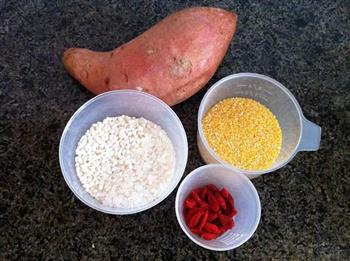 棒渣糯米红薯粥的做法步骤1