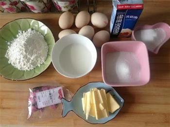 樱花蛋糕卷的做法步骤1
