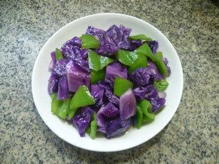 青椒炒紫甘蓝的做法步骤9