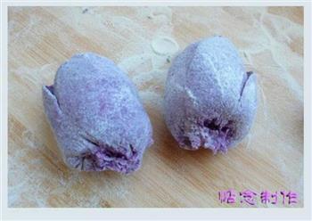 紫薯玫瑰花卷的做法步骤10