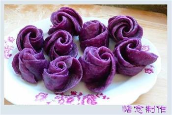 紫薯玫瑰花卷的做法步骤13