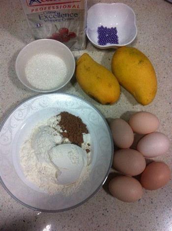 紫珠芒果蛋糕的做法步骤1