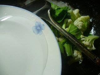 油菜蕻炒花菜的做法步骤4