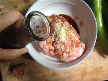 椒盐尖椒酿肉的做法图解5
