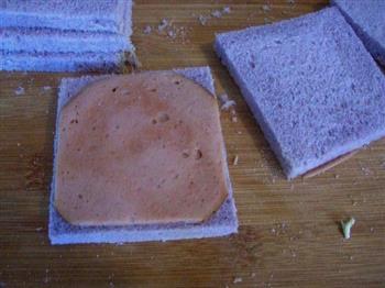 香芋火腿肉松三明治的做法步骤5