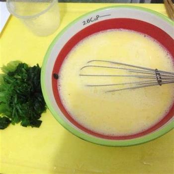 菠菜蘸水蛋羹的做法图解3