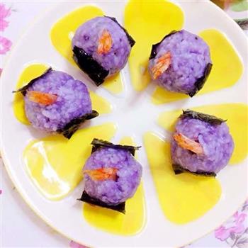 虾仁紫薯饭团的做法图解7