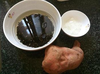 番薯菰米糖水的做法步骤1