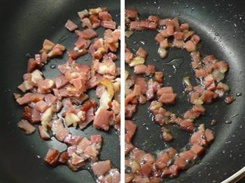 香草腊肉炒蛋的做法步骤2