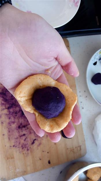 椰香南瓜紫薯糯米糍的做法图解12