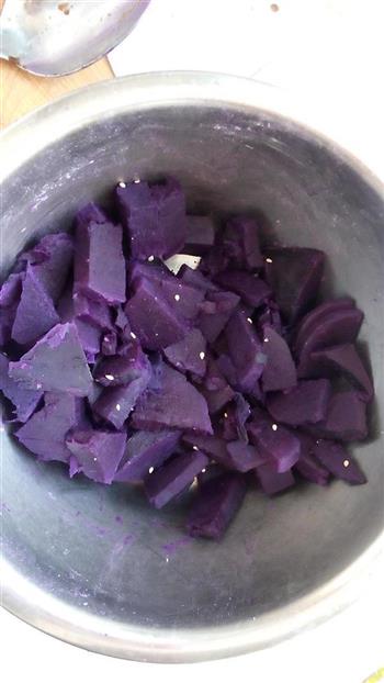 椰香南瓜紫薯糯米糍的做法图解5