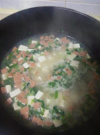 青菜豆腐汤的做法步骤9