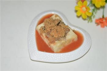 肉松番茄汁豆腐的做法步骤5