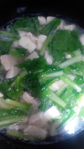 小白菜虾仁豆腐汤的做法步骤4